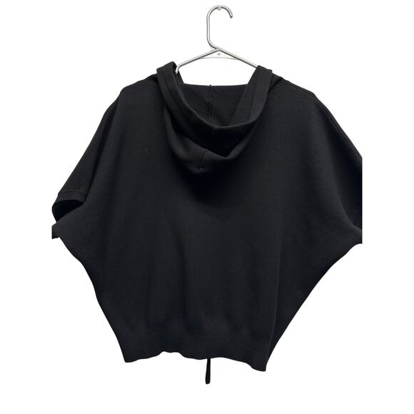 Lie Sang Bong Edition Black Short Sleeve Hoodie | Minimalist Boxy Zip Korean - Picture 7 of 10